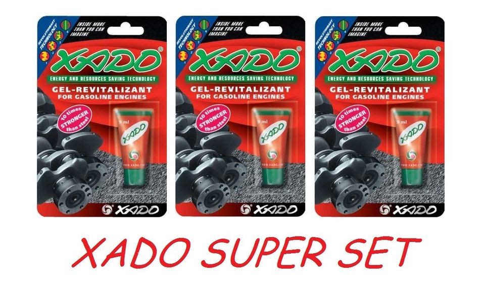 XADO Gel REVITALIZANT   FOR GASOLINE & LPG ENGINES 3 tubes   9 ml 