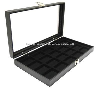glass top 20 zippo lighter black collectors display case buy