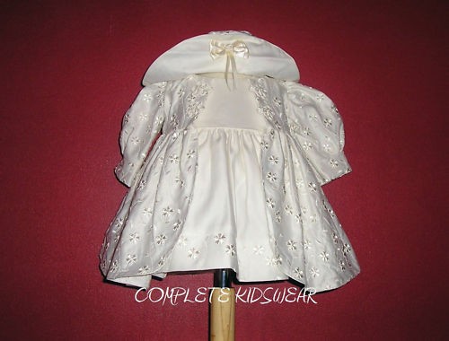 new cream dress jacket hat special occasion 6 9 mts