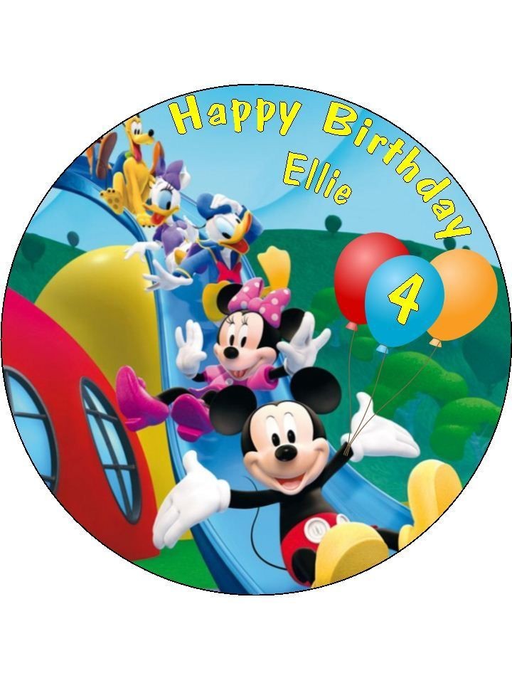 Personalised Mickey Mouse Clubhouse Icing Cake Top Topper Mickys 