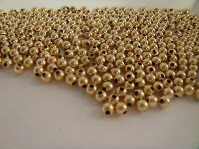 10 4MM 14K GOLD BEADS PLAIN JEWELRY MAKING 14K YELLOW SOLID GOLD BEADS 