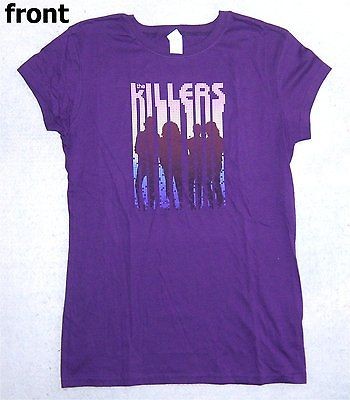 THE KILLERS BAND SILHOUETTE PURPLE BABY DOLL GIRLS T SHIRT LARGE NEW