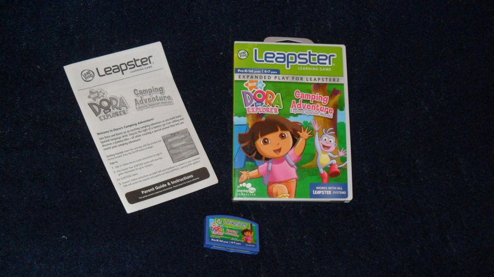 Leapfrog Leapster Nick Jr. Dora Camping Adventure cartridge game w 