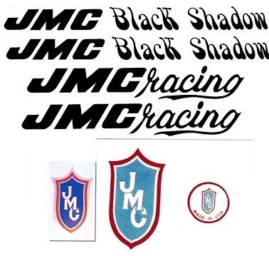 black jmc black shadow vinyl bmx decal set 1980 1982