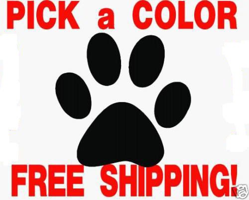 dog paw print pad vinyl decal sticker pick size color