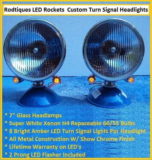   Headlights W/ LED Turn Signals Dune Buggy VW Bug Sandrail Kit Car
