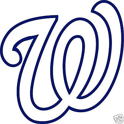 WASHINGTON NATIONALS Logo W * Window Wall STICKER * Vinyl Car DECAL 