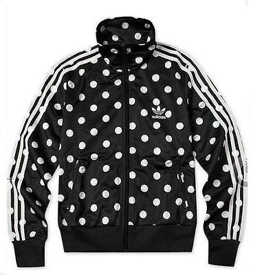 adidas women firebird black white track top jacket m s
