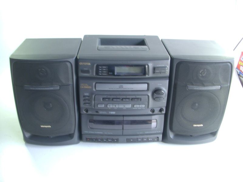 aiwa ca dw600u dual tape cd bookshelf stereo system