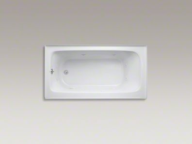 Kohler Bancroft White 60 x 32 Alcove Whirlpool 5 Tub w Apron LH Drain 