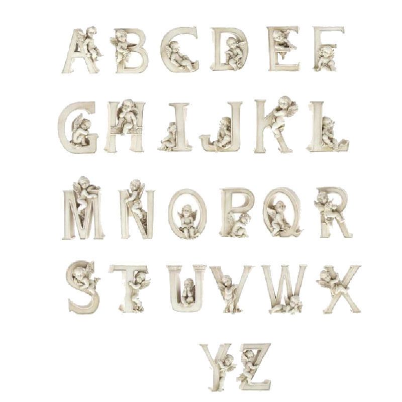   Angel Alphabet Letter Cream / White Baby Gift Cupid Letter Name TR5533