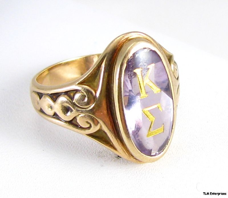 Kappa Sigma Fraternity 10K Gold Vintage Amethyst Ring