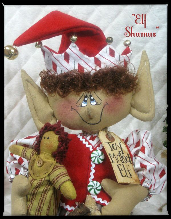 Primitive Christmas 22 Shamus Elf Toy Maker Elf Ginger Creek 