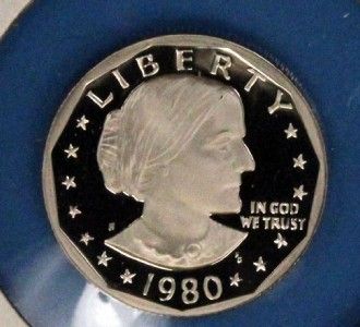 1980 s Proof SBA Susan B Anthony Dollar US Coin from Proof Set Shipped 