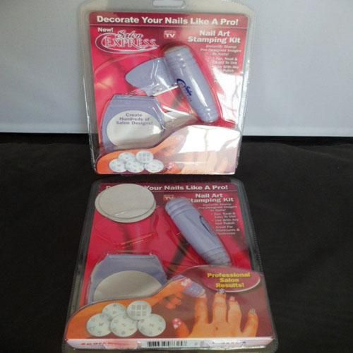 NEW SALON EXPRESS NAIL ART STAMPING KIT AS SEEN ON TV CREATE 100S OF 