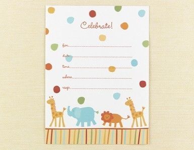 25 Jungle Animal Baby Shower Party Invitation Cards Lot
