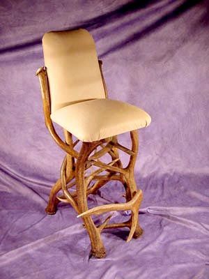 Real Elk Antler Stool with Buffalo Hide Furniture Lamps