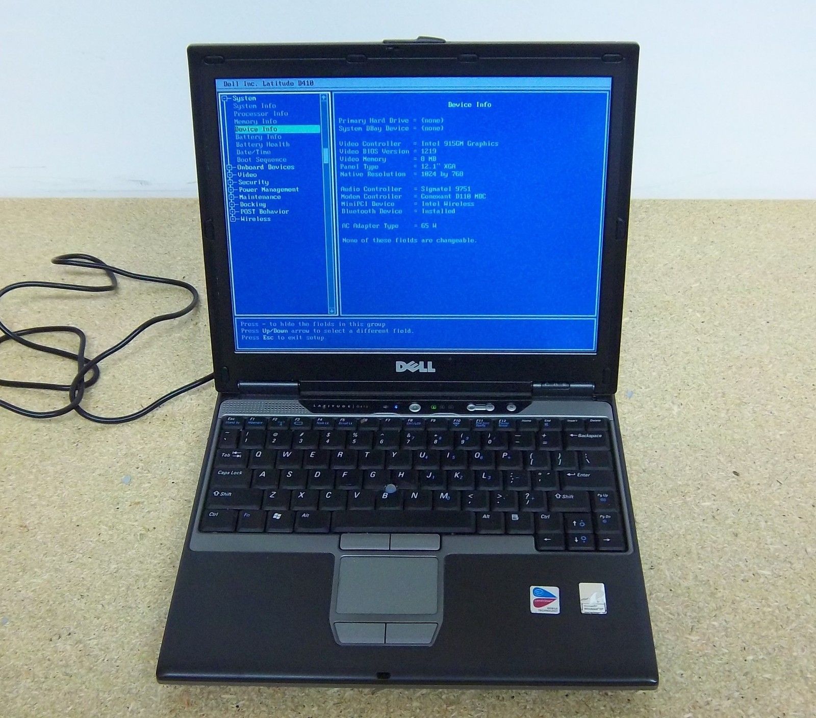 Dell Latitude D410 12 1 2 13 GHz Intel Pentium 512 DDR2 MB Windows XP 