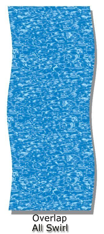  All Swirl Pattern Oval Above Ground Swimming Pool Overlap Liner