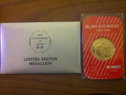 Alan Kulwicki 1oz 999 Silver 24kt Gold Plated Medallion Mint 