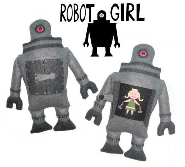 Michelle Valigura Robot Girl Stuffed Plush Design Art Amanda 