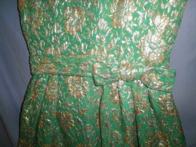   Metallic Brocade Fabric 60s Mad Men Xmas Party Dress An Arkay