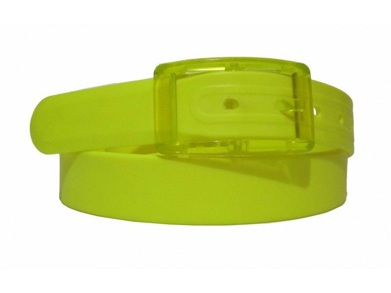 NEW Neon Yellow Silicone Rubber Belt Jelly Golf Sports Fashion One 