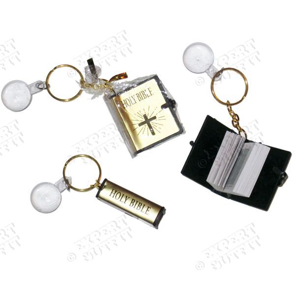 Holy Bible Keychain Magnifying Glass Miniature Copy Christian Key 