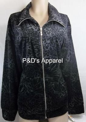   Plus Size Jackets Style & Co 1X 2X 3X Gray Leopard Print Jacket