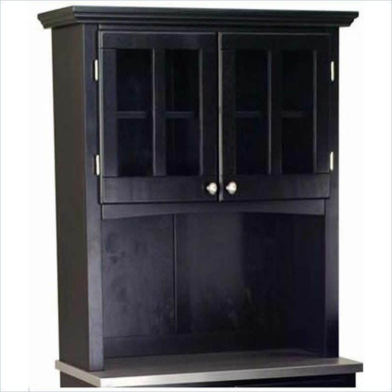 Home Styles Furniture 2 Dr Solid Wood Panel Buffet Hutch Black