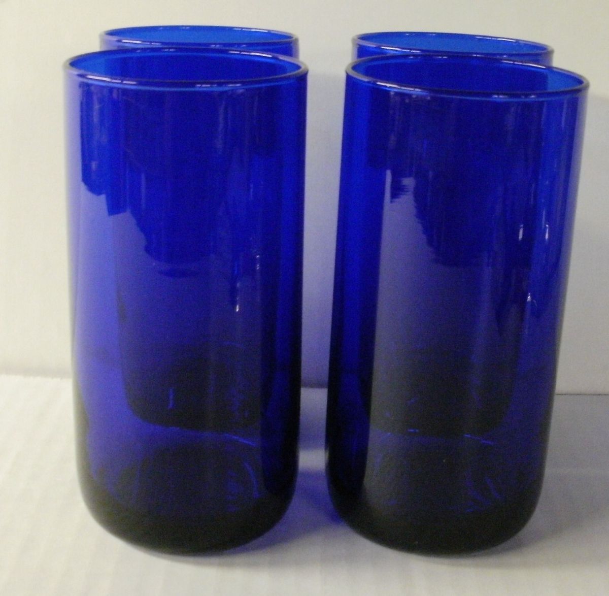 Cobalt Blue Glass Drinking Glasses Water Tea Milk