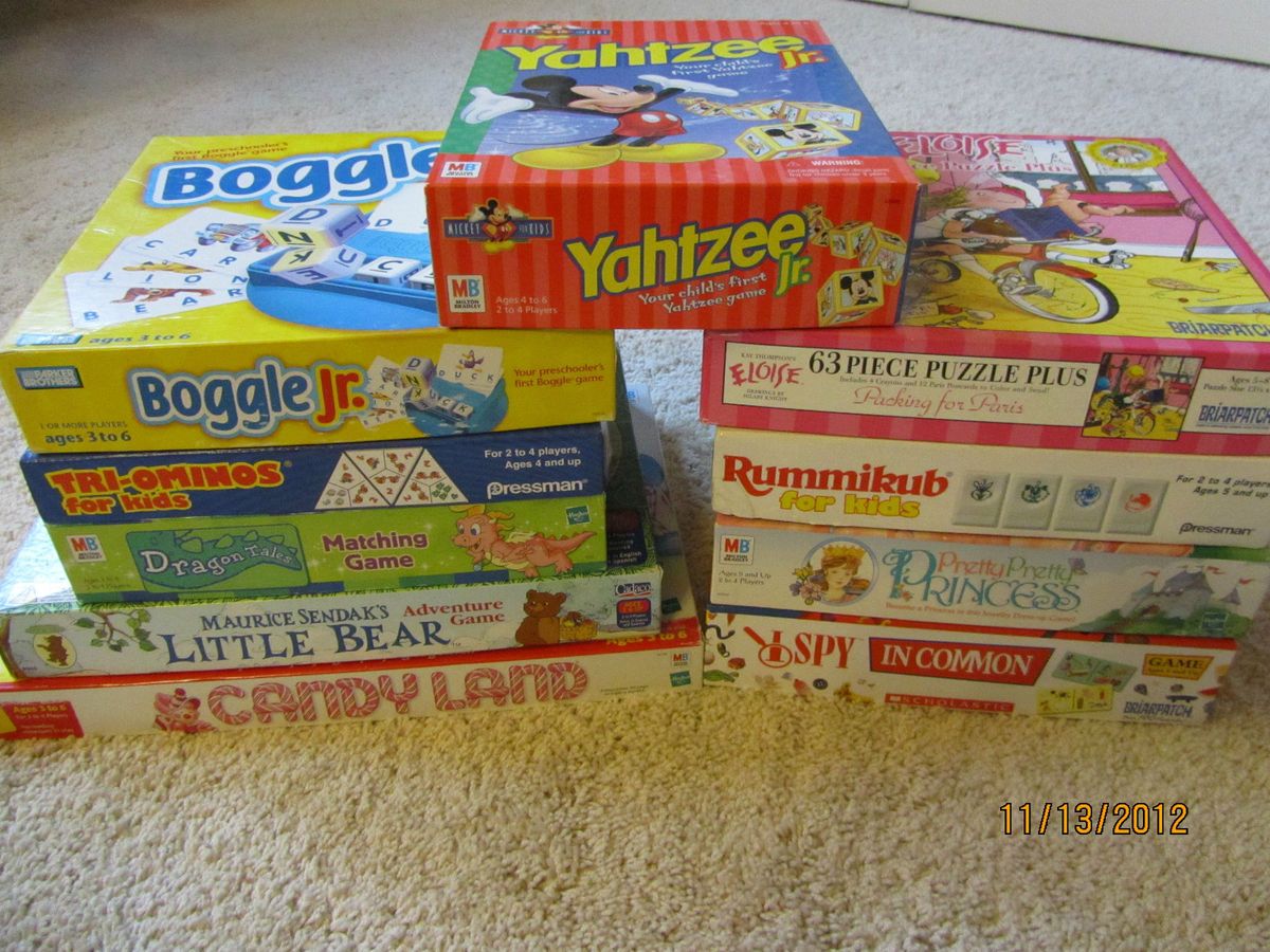 Lot of 10 Childrens Board Games Puzzle Candy Land Dragon Tales Little 