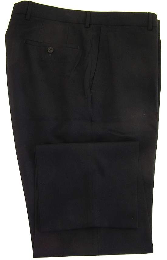 Boss Hugo Boss Mens Navy Flat Front Wool Dress Pants Trousers 36x33 