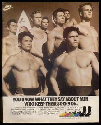 1989 nike aqua socks boot photo vintage print ad