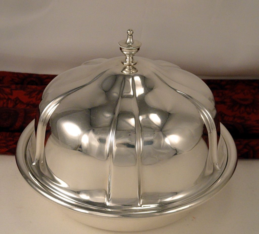   Stokes Sons Australian Silver Plate 3 PC Round Dome Butter Dish