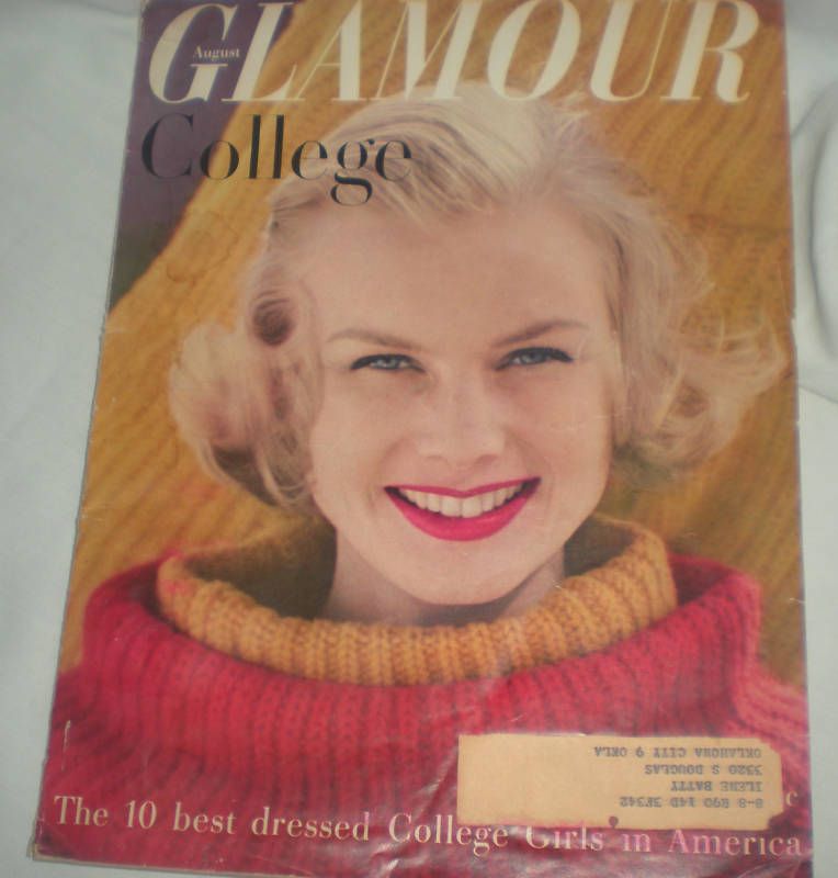 1958 Glamour Magazine August College Vtg Christa Vogel