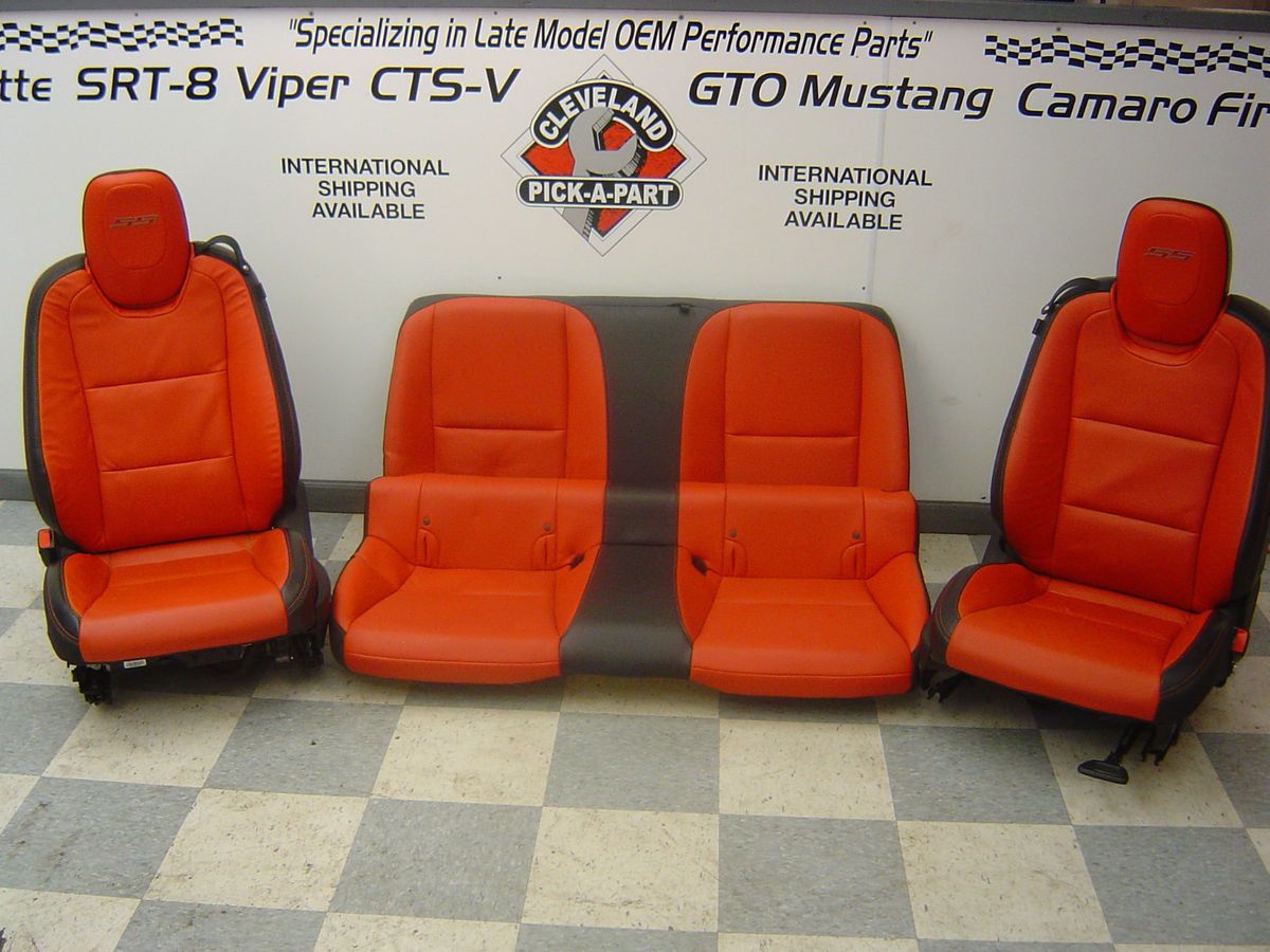   Chevrolet Camaro SS OEM Black Orange Front and Rear Leather Seats LS3