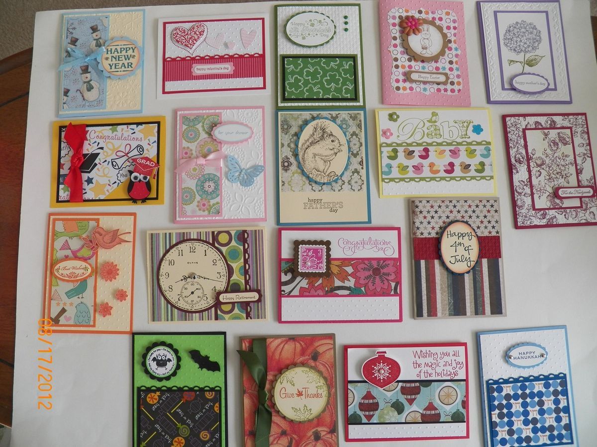 18 Handmade Cards CALENDAR OF EVENTS Assortment with envelopes Stampin 