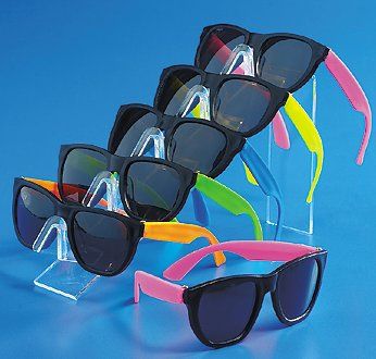   Cool Assorted Color Neon Sunglasses 80s Pool Luau Party Favors