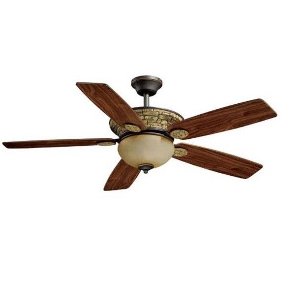 NEW 52 inch Rustic Outdoor Ceiling Fan with Light Kit, Oil Rub Bronze 