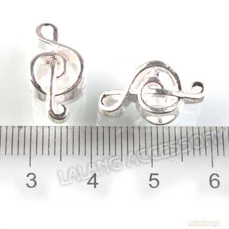 20x 151638 Plated Silvery Music Note Charms Alloy Beads Fit European 