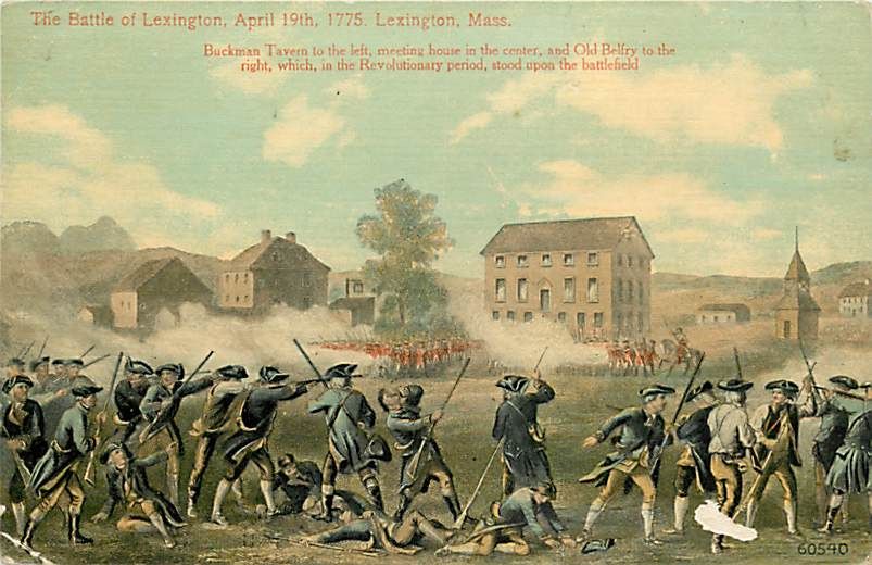 MA Lexington Battle Scene Buckman Tavern Belfry Revolutionary War 