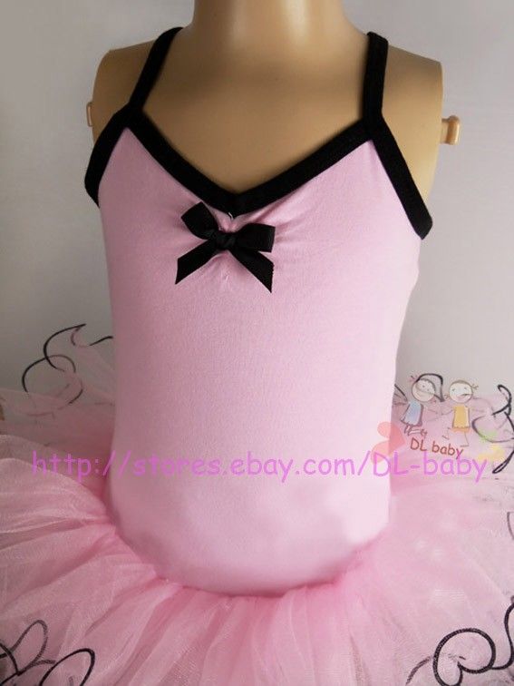 pink white child Girls New Party Leotard Ballet Tutu Dress 3 8Y