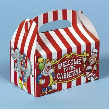 12 Big Top Circus Carnival Treat Boxes Dozen Birthday Clown Party