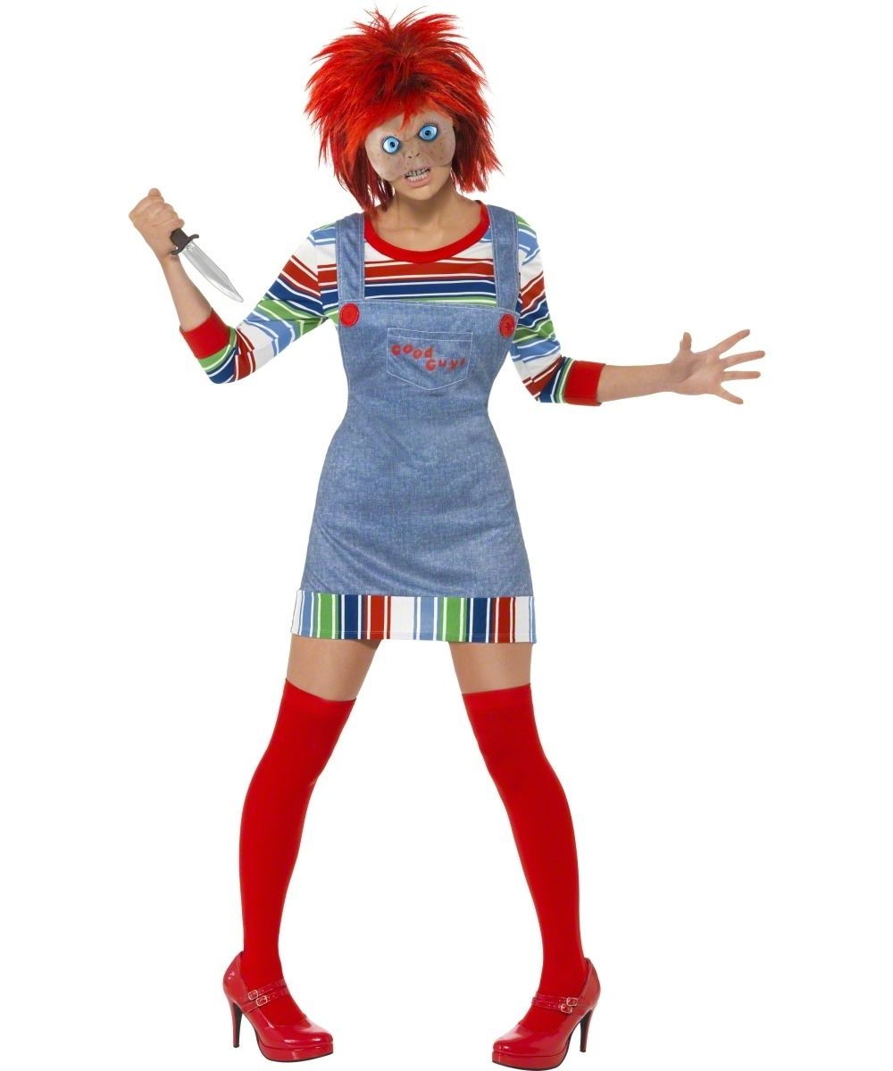 Ladies Chucky Childs Play Horror Film Character Fancy Dress Halloween