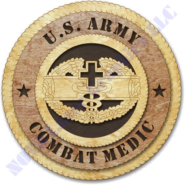 Army Combat Medic Badge Birch Wall Plaque