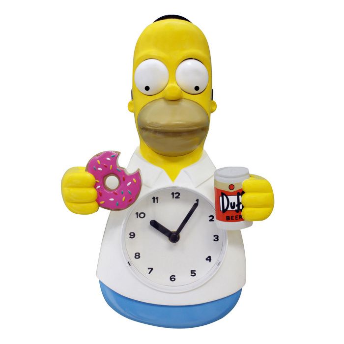 Homer Simpson Animated Clock Moving Arms & Eyes Wall  New
