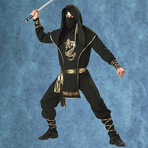 Ninja Warrior Adult Halloween Costume w Face Mask