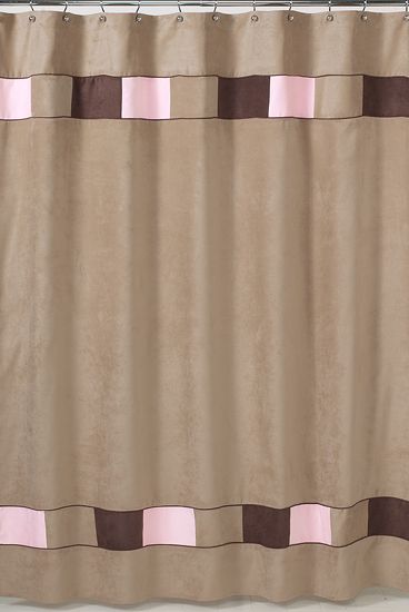 JoJo Soho Designs Pink Brown Fabric Bath Shower Curtain