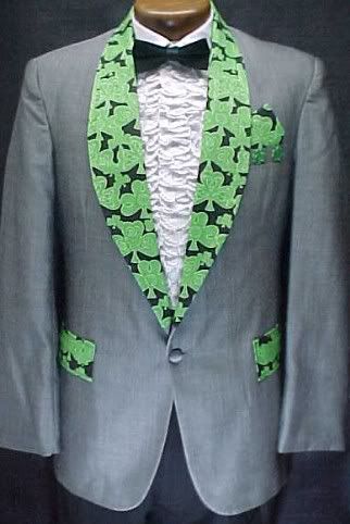 Gray Green Shamrock Prom Tux Tuxedo Smoking Jacket Most Sizes